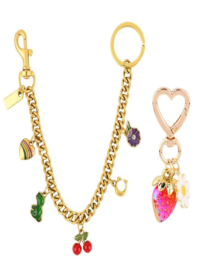 YOSINXU Strawberry Bag Charms Cute Cherry Gold Bag Charms Wallet Chain Keychains Purse Accessories For Women - Image 1
